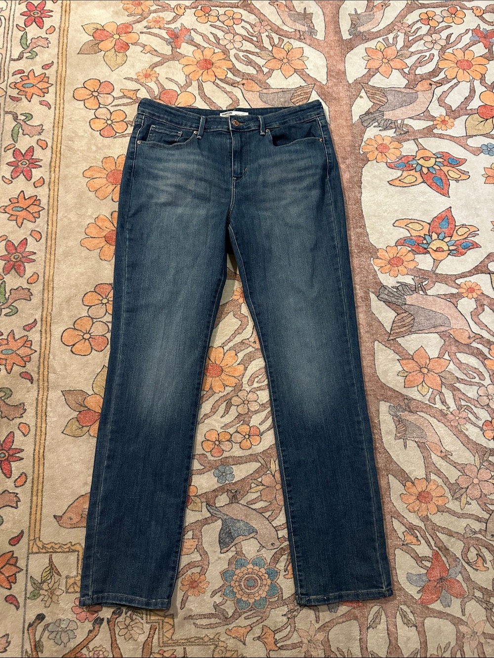 Signature by Levi Strauss Dark Blue Straight-Leg Women's Jeans Size 12M 31/32